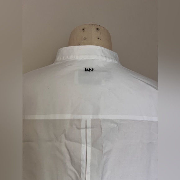 Misha Nonoo white mandarin collar button down blouse sz XS - Picture 4 of 6